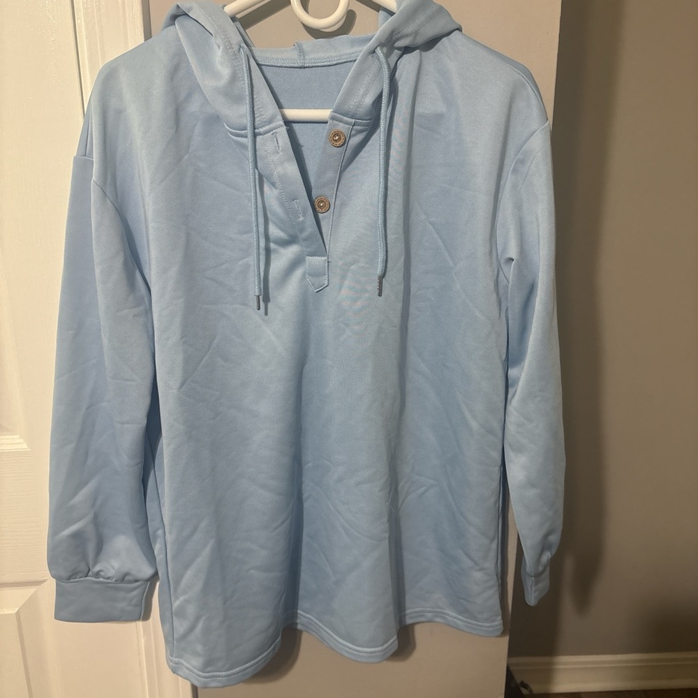 SHEIN Light Blue Hoodie